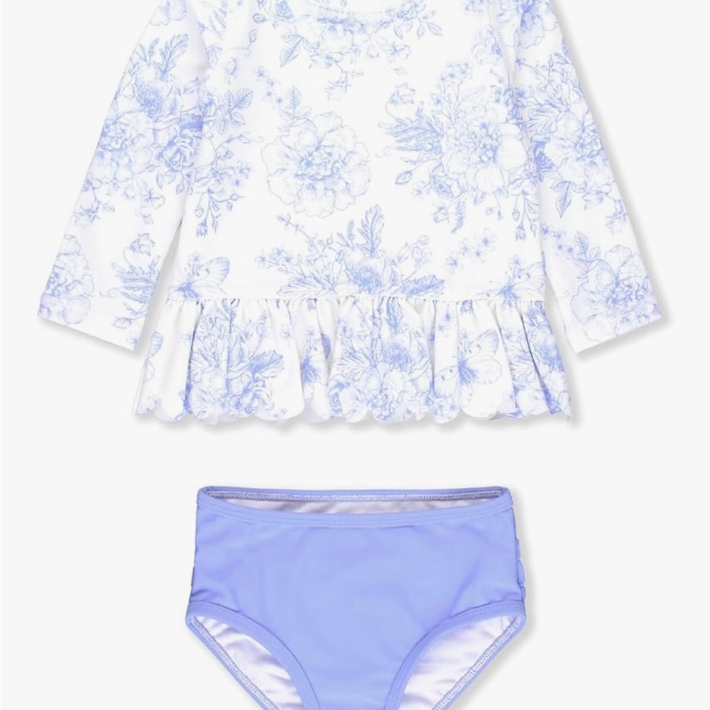 NWT- Ruffle Butts 2 Piece Swimsuit in Periwinkle. New in Package.
